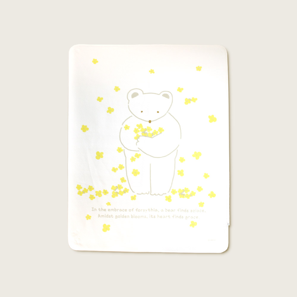 베이비앙 아기 유아 방수패드 동그라미 누빔 신생아 개나리곰 실리콘 논슬립 특대형 방수요