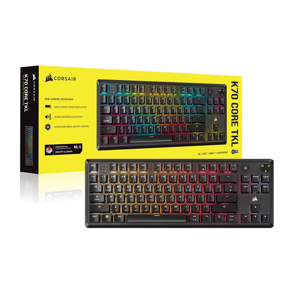 커세어 K70 RGB CORE TKL 적축 + M55 초경량 유선 게이밍 키보드 마우스 세트 - 상세 이미지 4