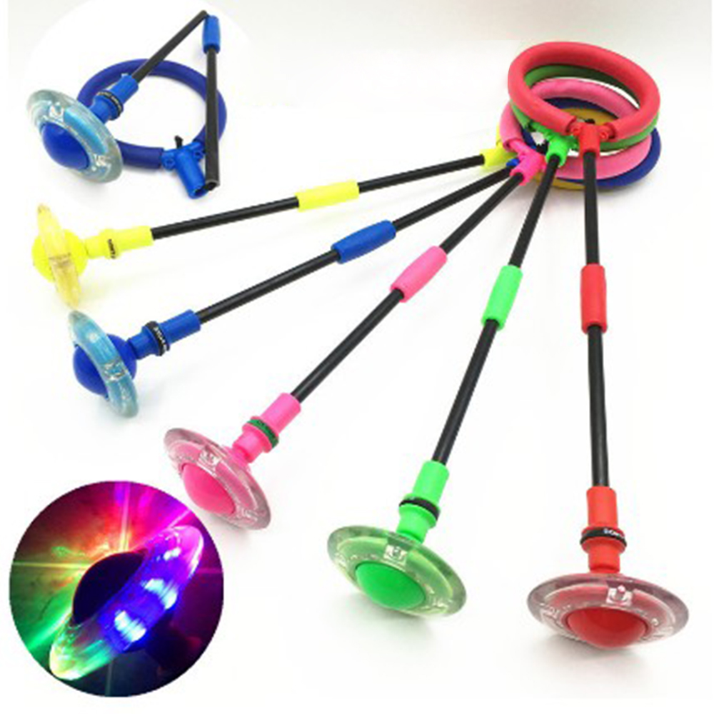 접이식 발 줄넘기 LED 발목 네온 불빛 무선 끈 없는 실내 발 한발 다이어트 유산소 운동