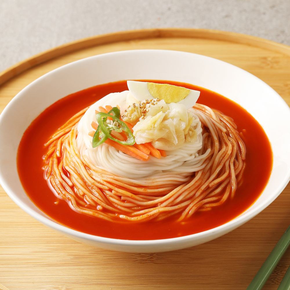 푸딩프렙 동치미 물비빔국수 450g 생소면 밀키트 간편조리세트 - 상품 이미지