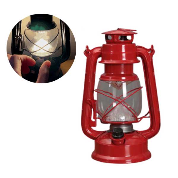 LED 호야등 중형 레드 랜턴 실버 감성 캠핑 호롱불 빈티지 레트로 건전지 클래식 램프 렌턴