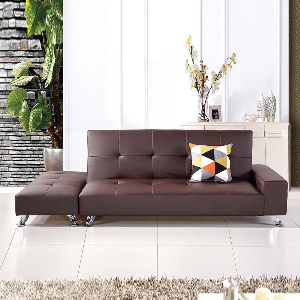 H177K PU가죽 3인 보조 소파베드