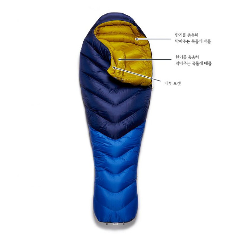 랩 뉴트리노 800 동계 구스 침낭 롱 백패킹 구스 다운 침낭 - 상세 이미지 3