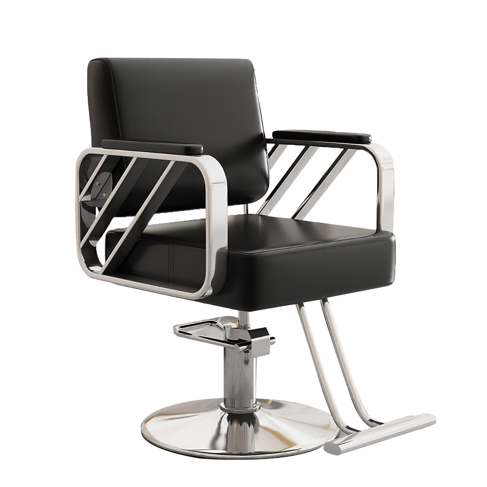 공간녹백 미용실 의자 이발 메이크업 바버샵 체어 실버