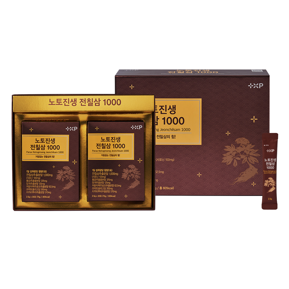노토진생 전칠삼 1000 황금 당귀 저분자효모 2.5g x 60포 - 메인 이미지