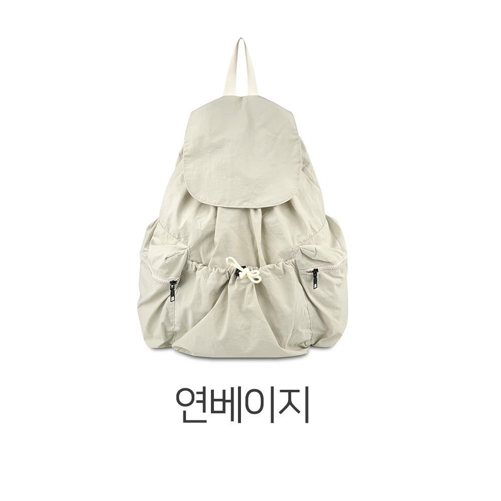 가벼운 나일론 백팩 대학생 여대생 스트링 포켓 백팩 엄마배낭 나들이 외출 등에메는가방 이미지 7
