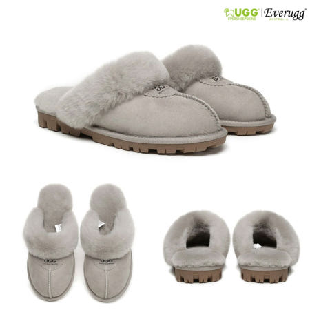 [해외]호주어그 24FW 에버어그 양털 천송이 와플 슬리퍼 AS2009 고트그레이