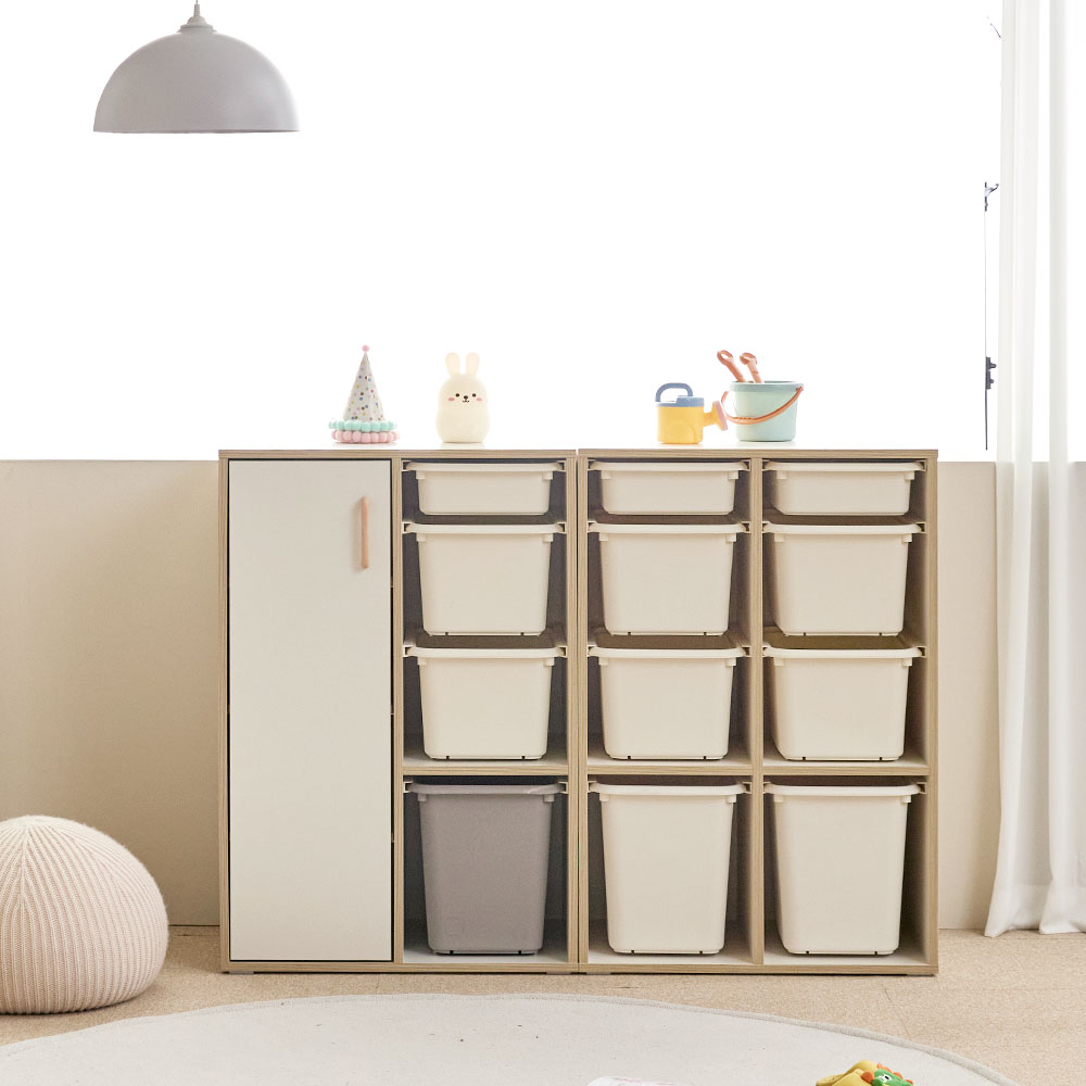 장인가구 뉴피터 720폭 4단 장난감정리함 수납장 (다릿발 제외)