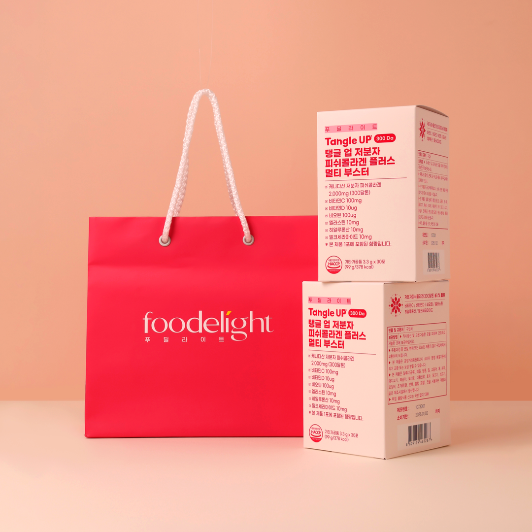 프리미엄 초저분자 피쉬콜라겐 비오틴 히알루론산 추석선물세트 (30포X2박스+쇼핑백1개)