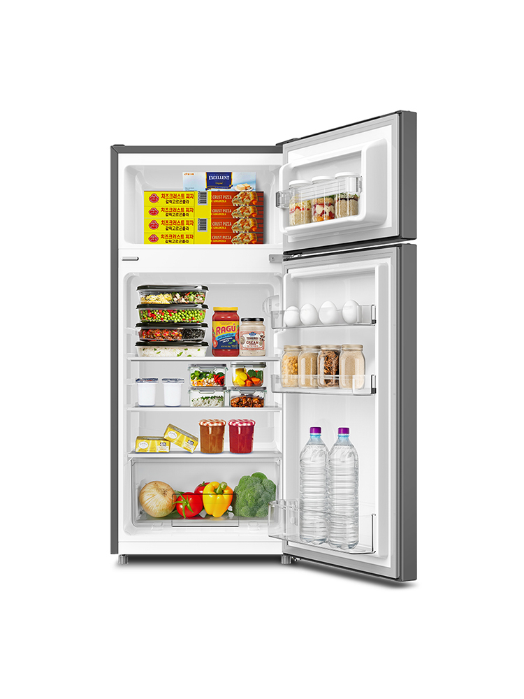 더함 소형 미니 냉장고 사무실 신혼 원룸 2도어 냉장고 112L 메탈실버