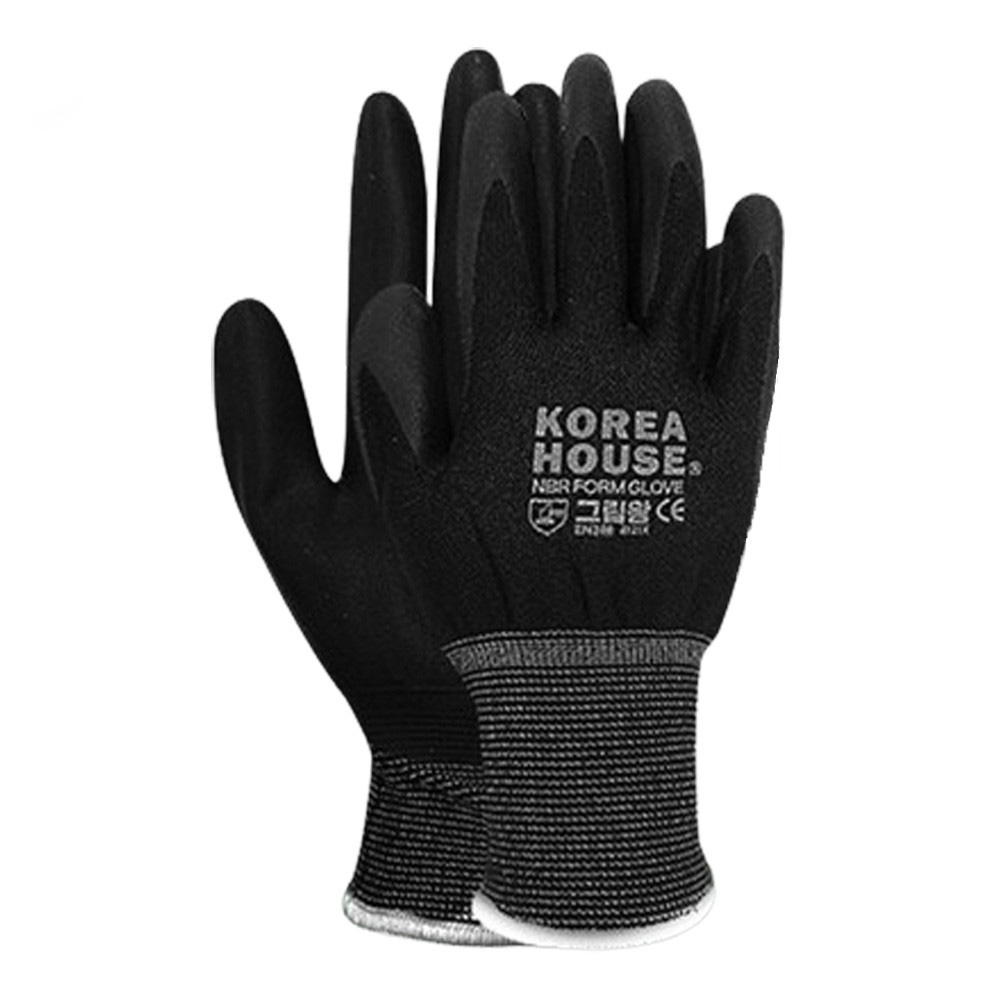NBR 손바닥 코팅장갑 택배 작업 작업용 반코팅장갑 L(대형), 10켤레