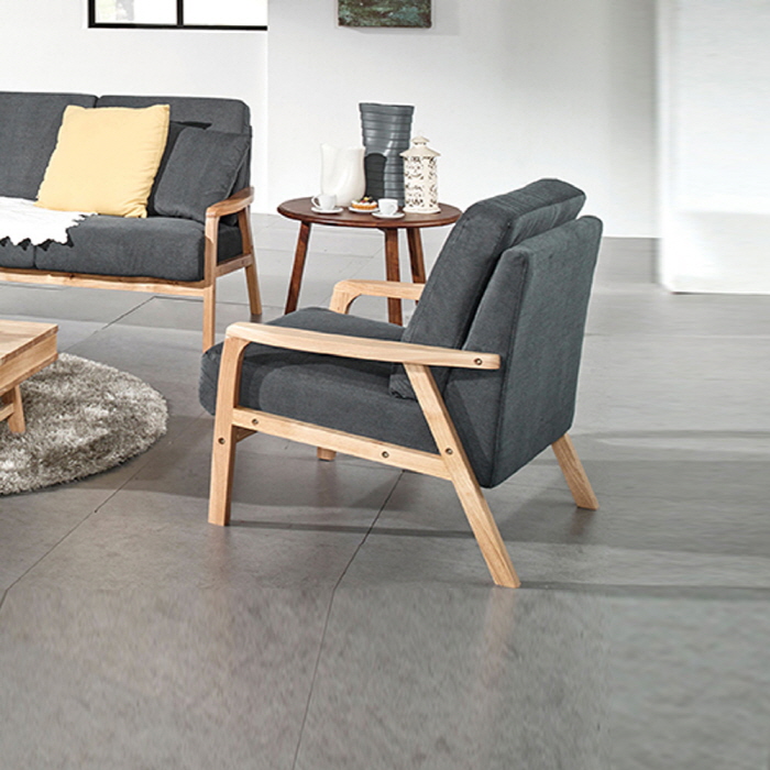 H266K 패브릭 원목 1인 소파