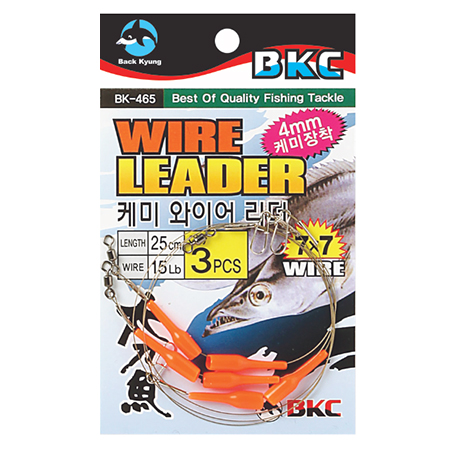 백경 BK-465 갈치 삼치 케미 와이어 리더 3개입 풀치 내만갈치 쇼크리더 목줄 캐미 - 상품 이미지