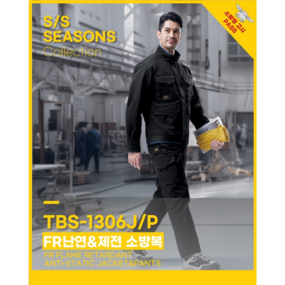 티뷰크 TBS-1306 J/P 춘하 작업복 제전 소방복 근무복 자켓 바지 블랙 단체복 - 상세 이미지 2