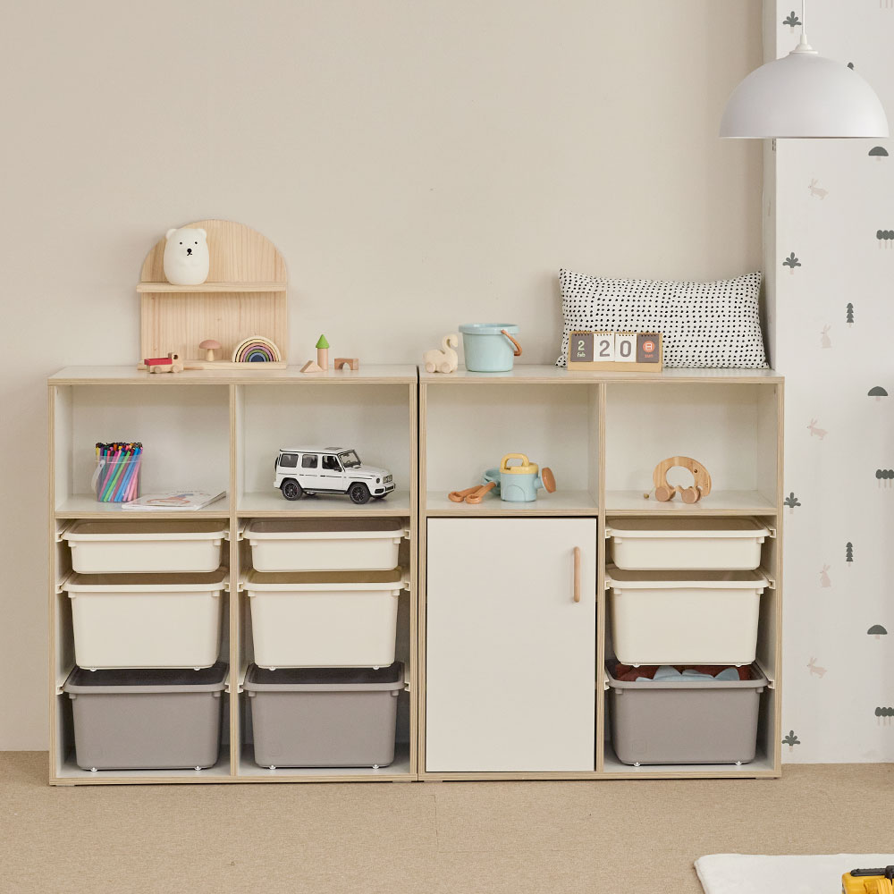 장인가구 뉴피터 950폭 4단 장난감정리함 수납장 (다릿발 제외)