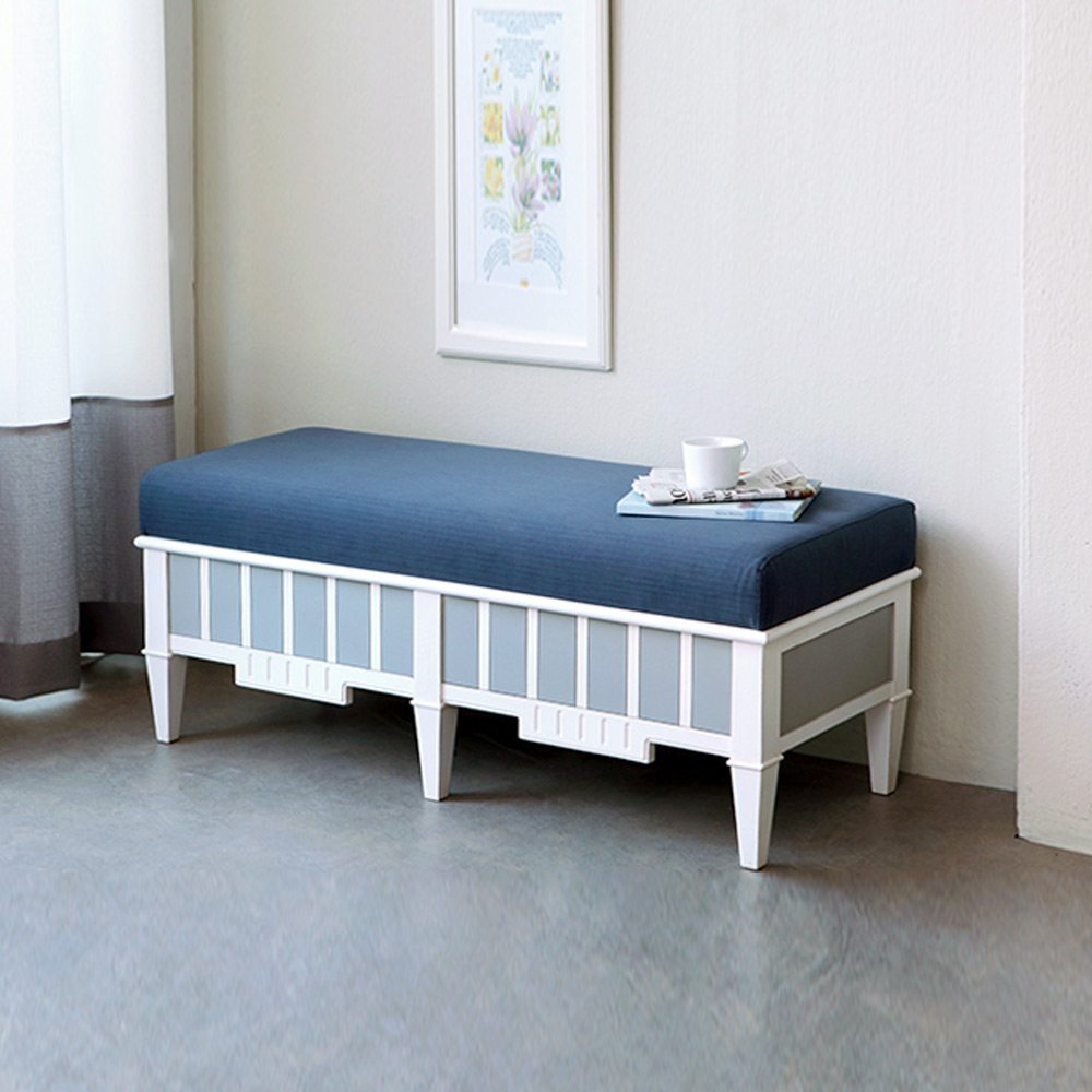 S5K 포플러 원목 패브릭 베드벤치