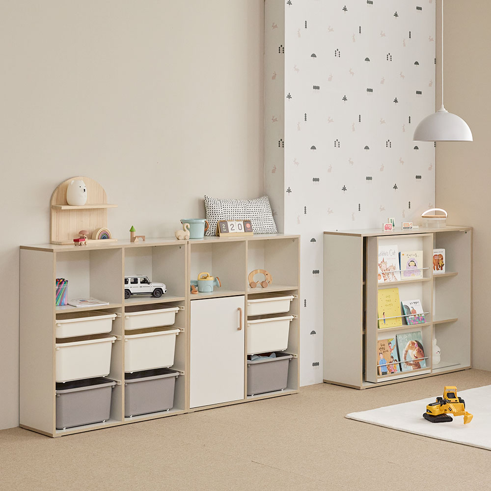 장인가구 뉴피터 950폭 4단 장난감정리함 수납장 (다릿발 제외)