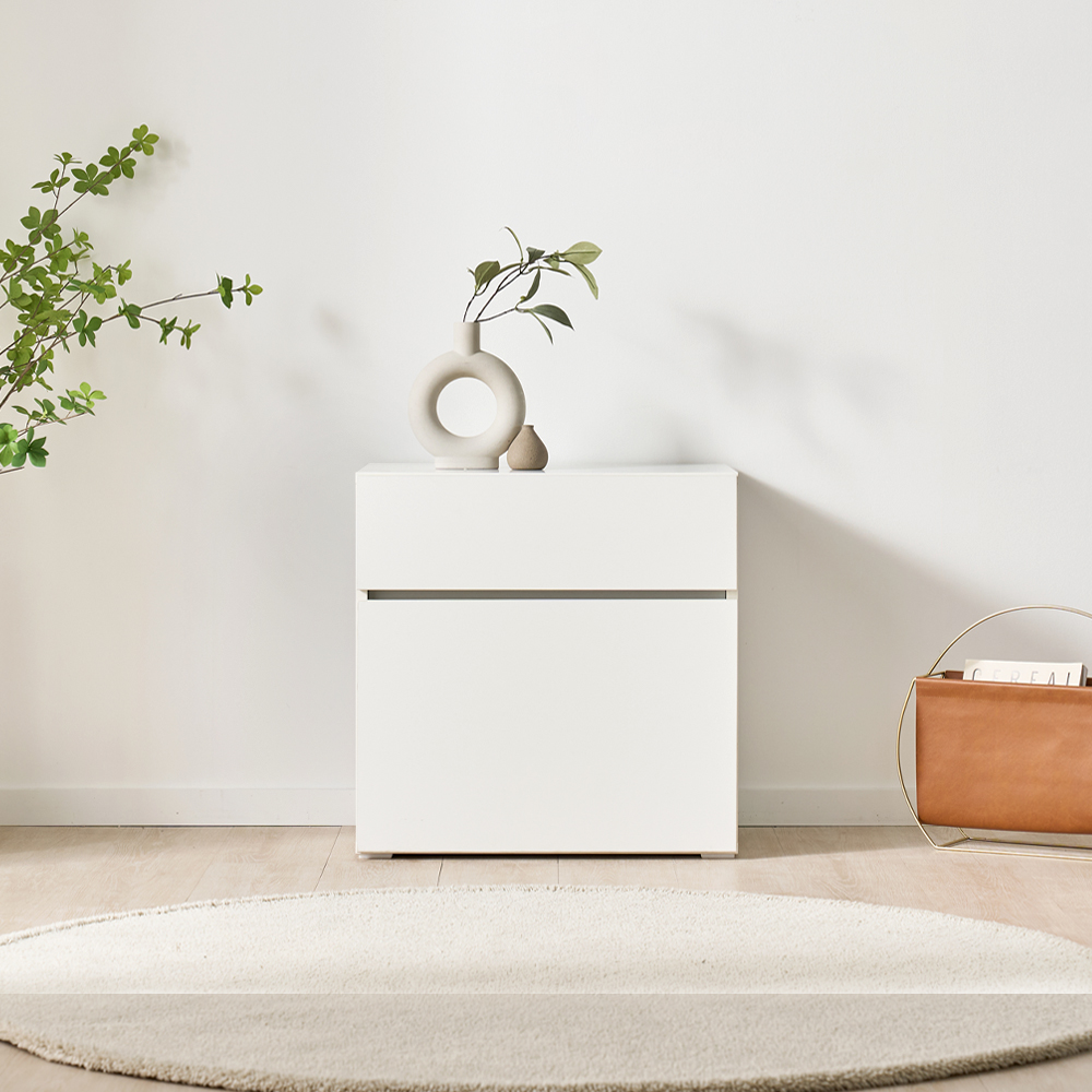 조아 거실장 (서랍형 600/좌측 열림) 화이트 높은 티비다이 tv장 장식장