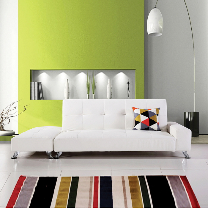 H176K PU가죽 3인 보조 소파베드