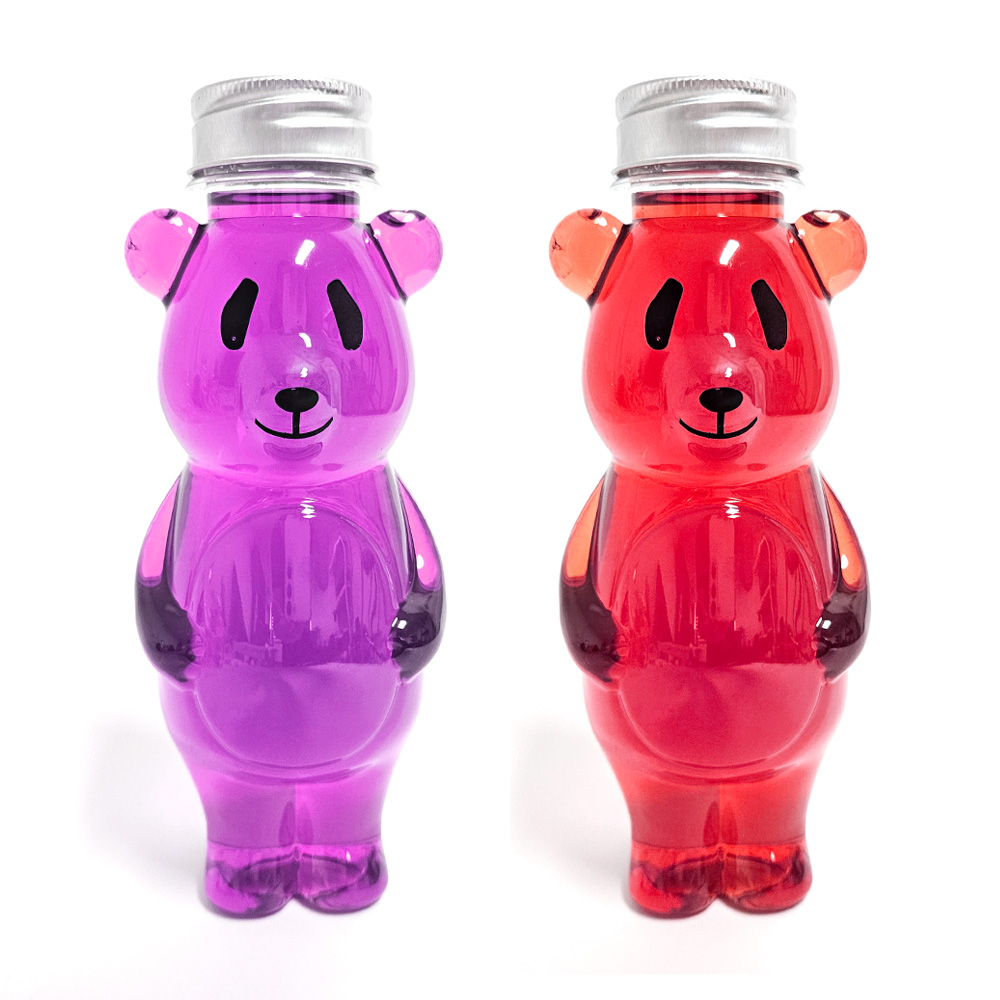 곰돌이 물병 베어 보틀 플라스틱 더치커피 밀크티 음료 커피 병 판다곰 페트병 350ml - 메인 이미지