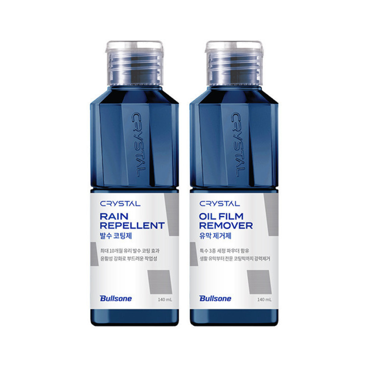 [불스원]시야확보세트 뉴 크리스탈 발수코팅제 140ml+유막제거제140ml - 상세 이미지 2