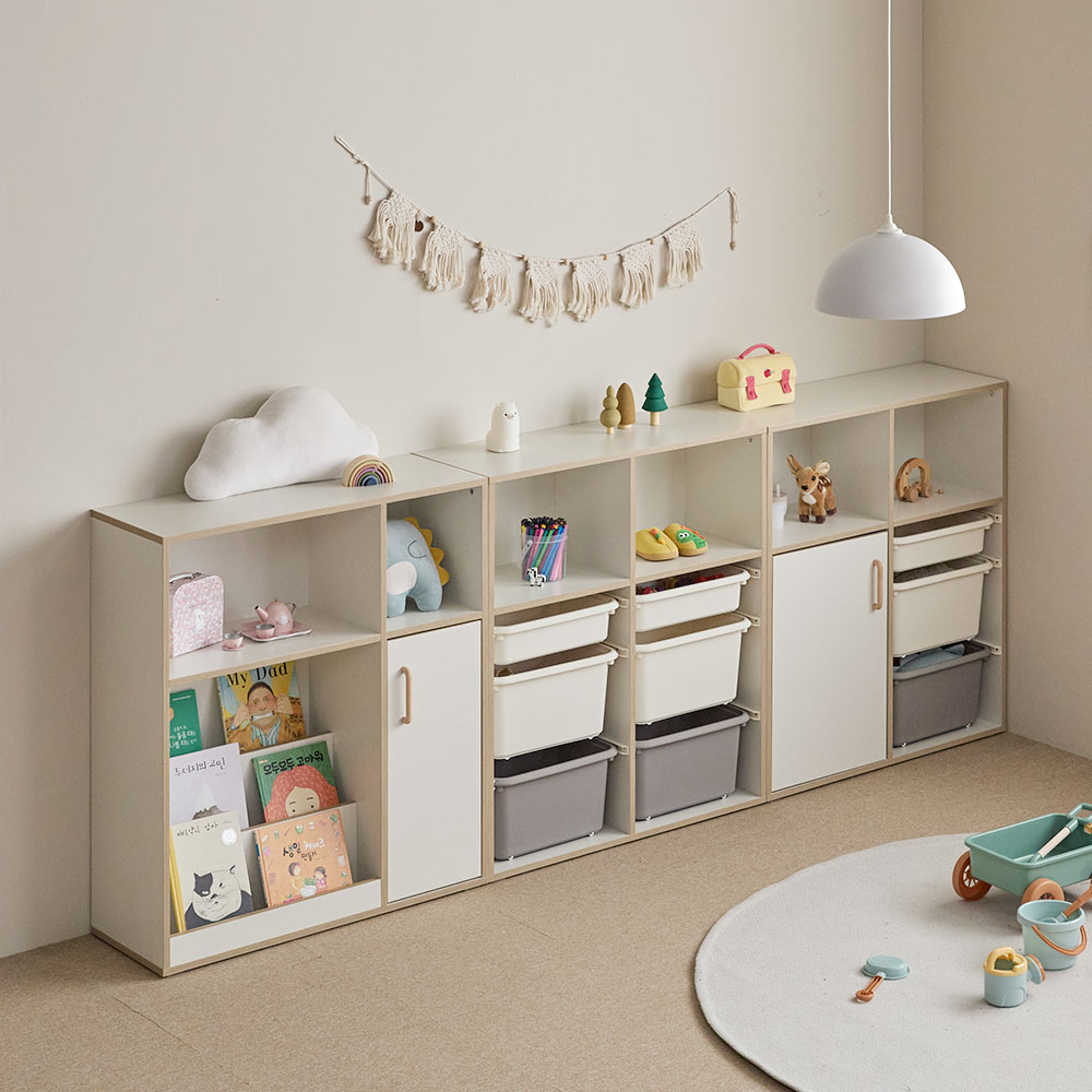 장인가구 뉴피터 950폭 4단 장난감정리함 수납장 (다릿발 제외)