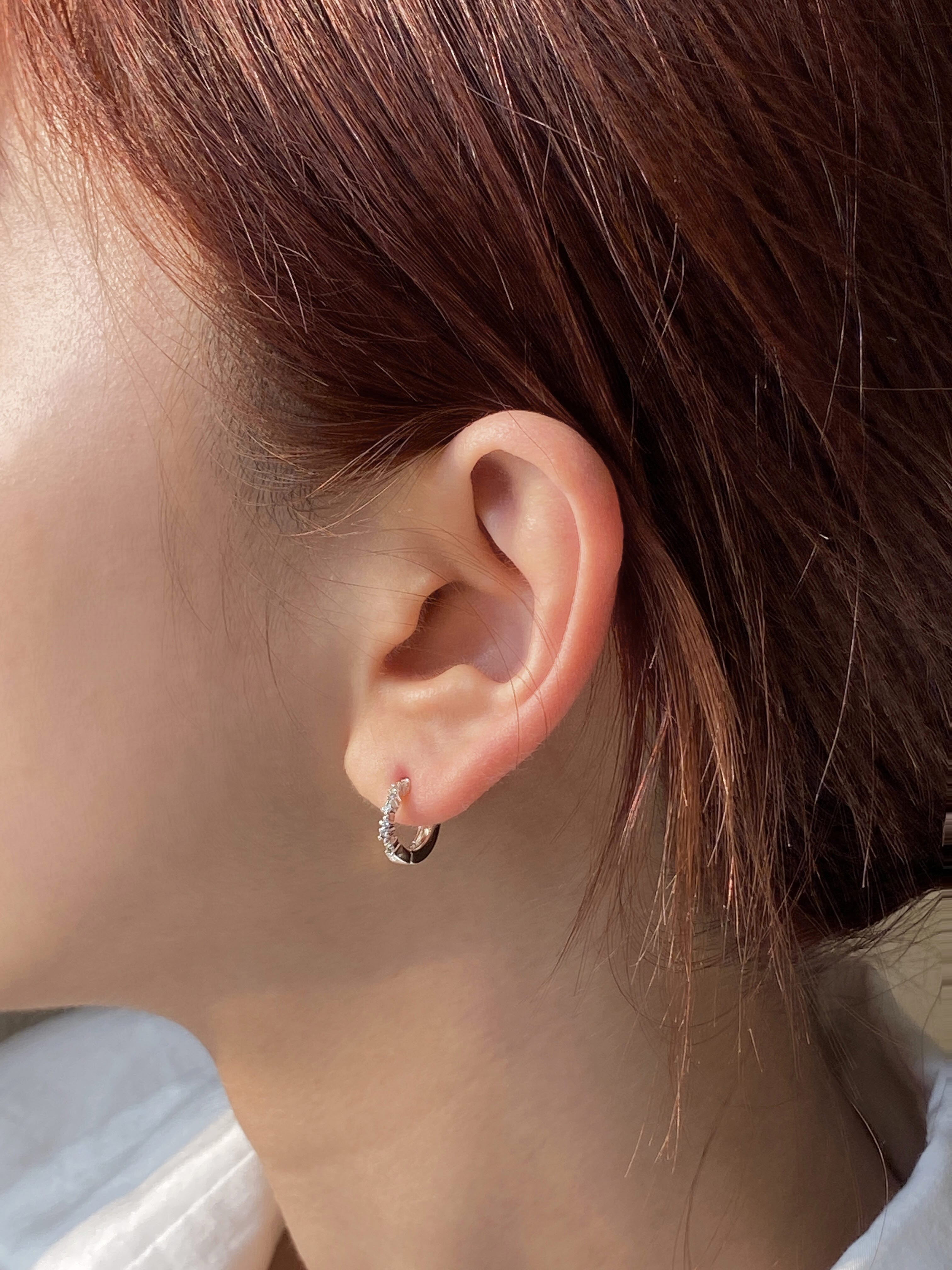 지티 귀찌 알러지없는 이어커프 큐빅 귀안뚫는 귀걸이 크링글 제로터치 이미지 6