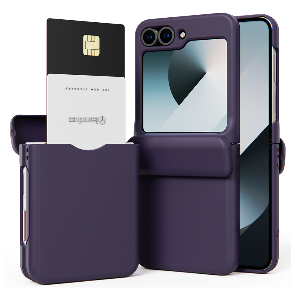 변색방지 카드 케이스 2장 수납 슬림 생폰 퍼플, 갤럭시Z 플립6 - 상품 이미지