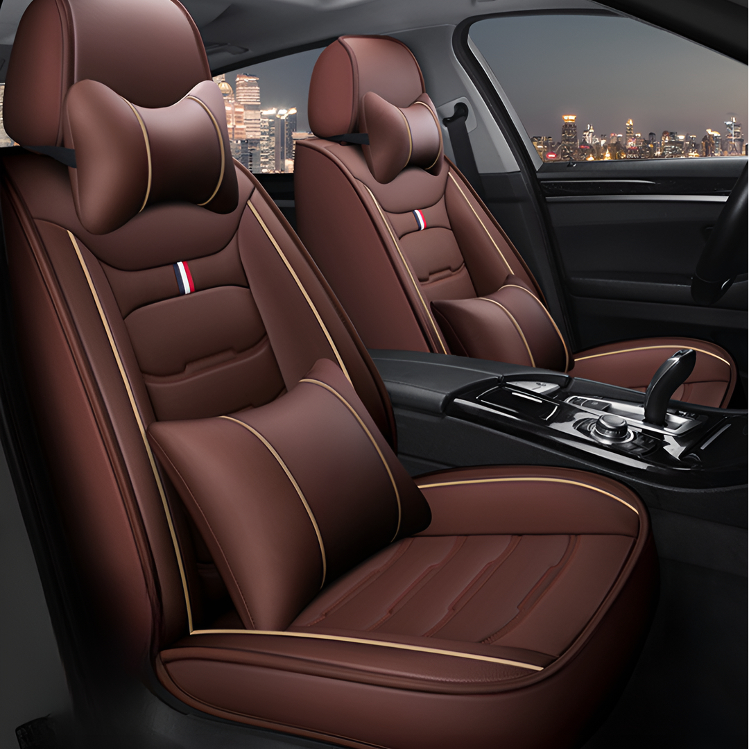 자동차 차량 가죽 시트 커버 전차종공용  1p/ 2p 뒷좌석 풀세트  풀커버 - 상품 이미지