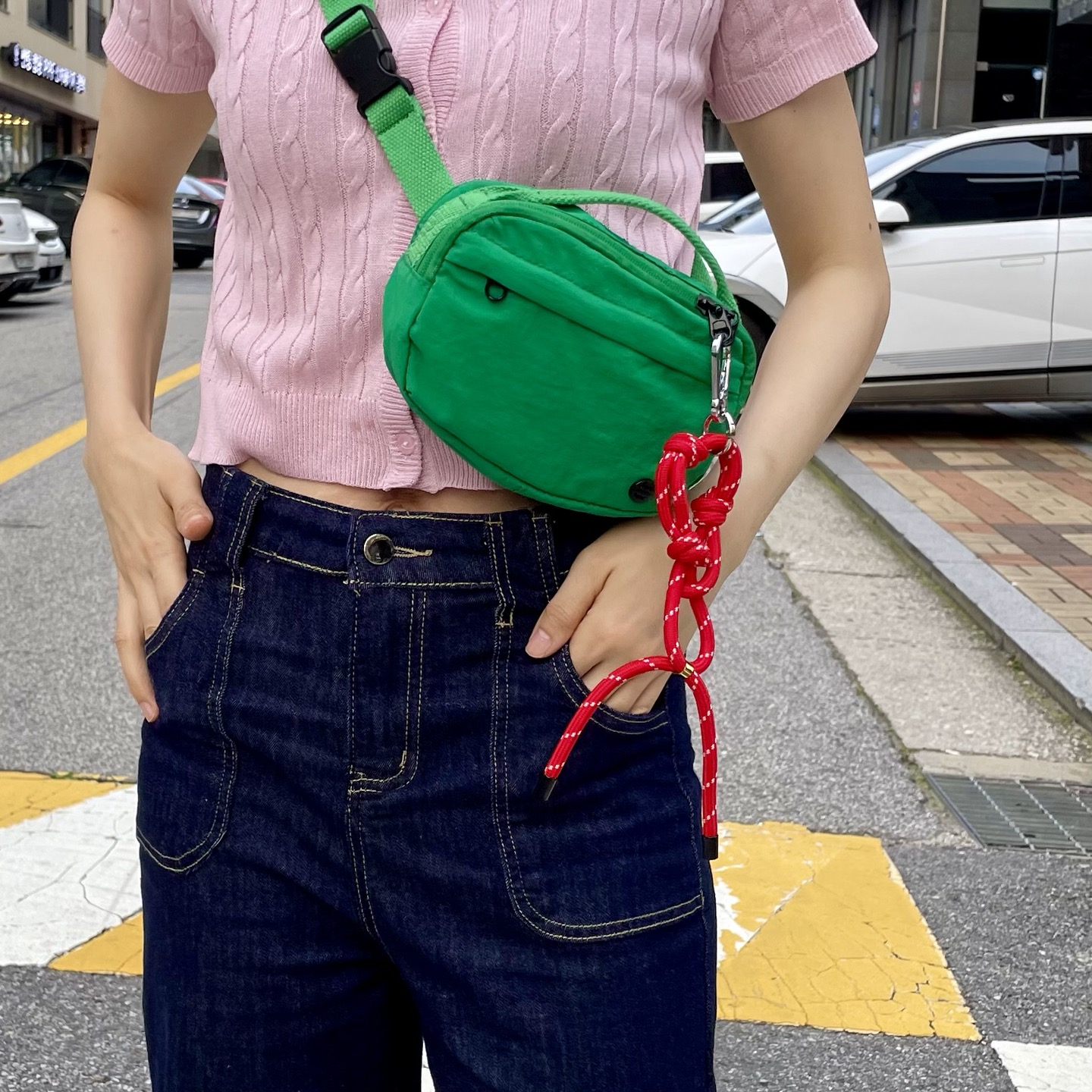 므떼 여행용 크로스백 가벼운 RFID차단 가방 도난방지 보부상 슬링백 핸드폰 나일론 미니 - 상품 이미지