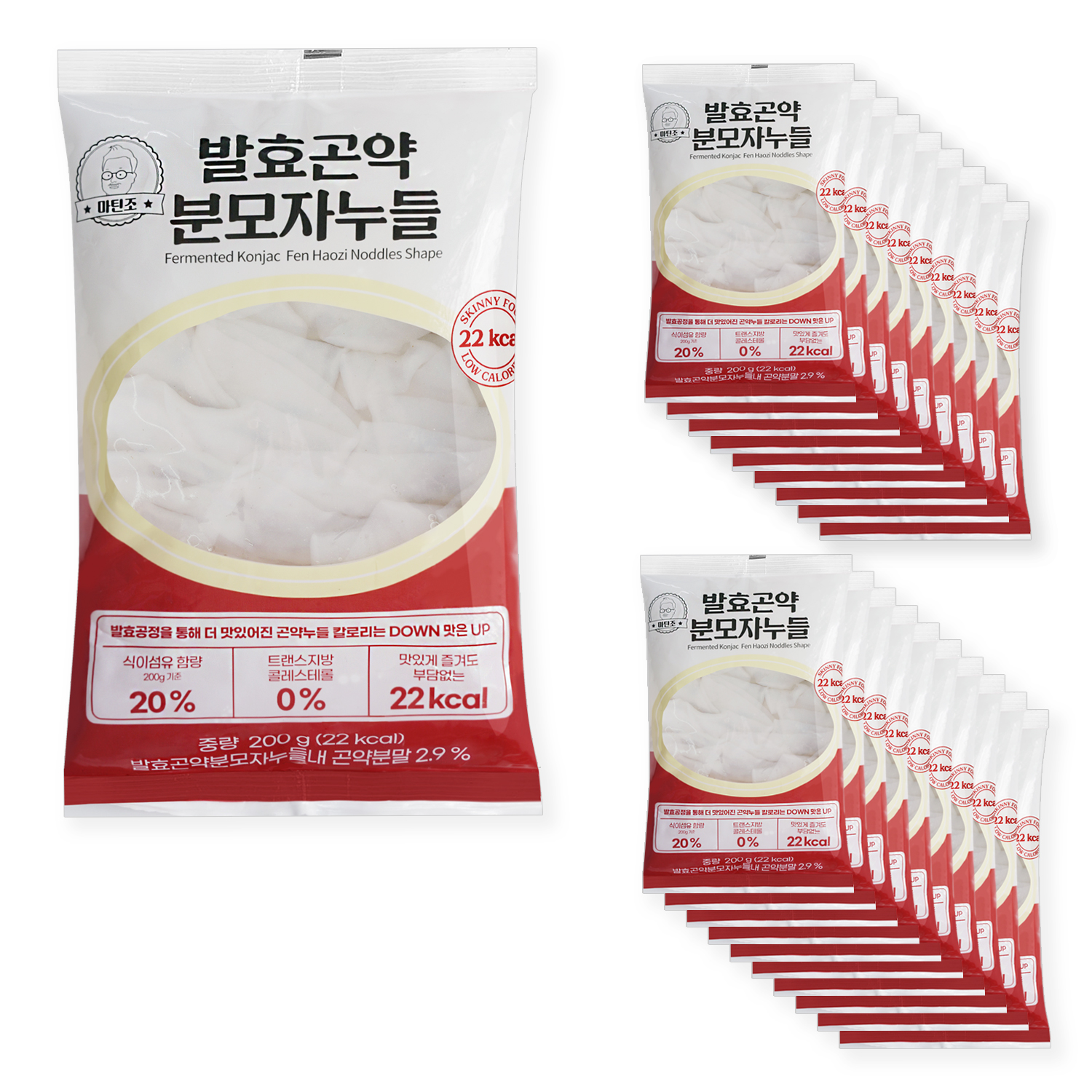 100g당 11kcal 마틴조 발효곤약 분모자누들 200g x 20팩 - 상품 이미지