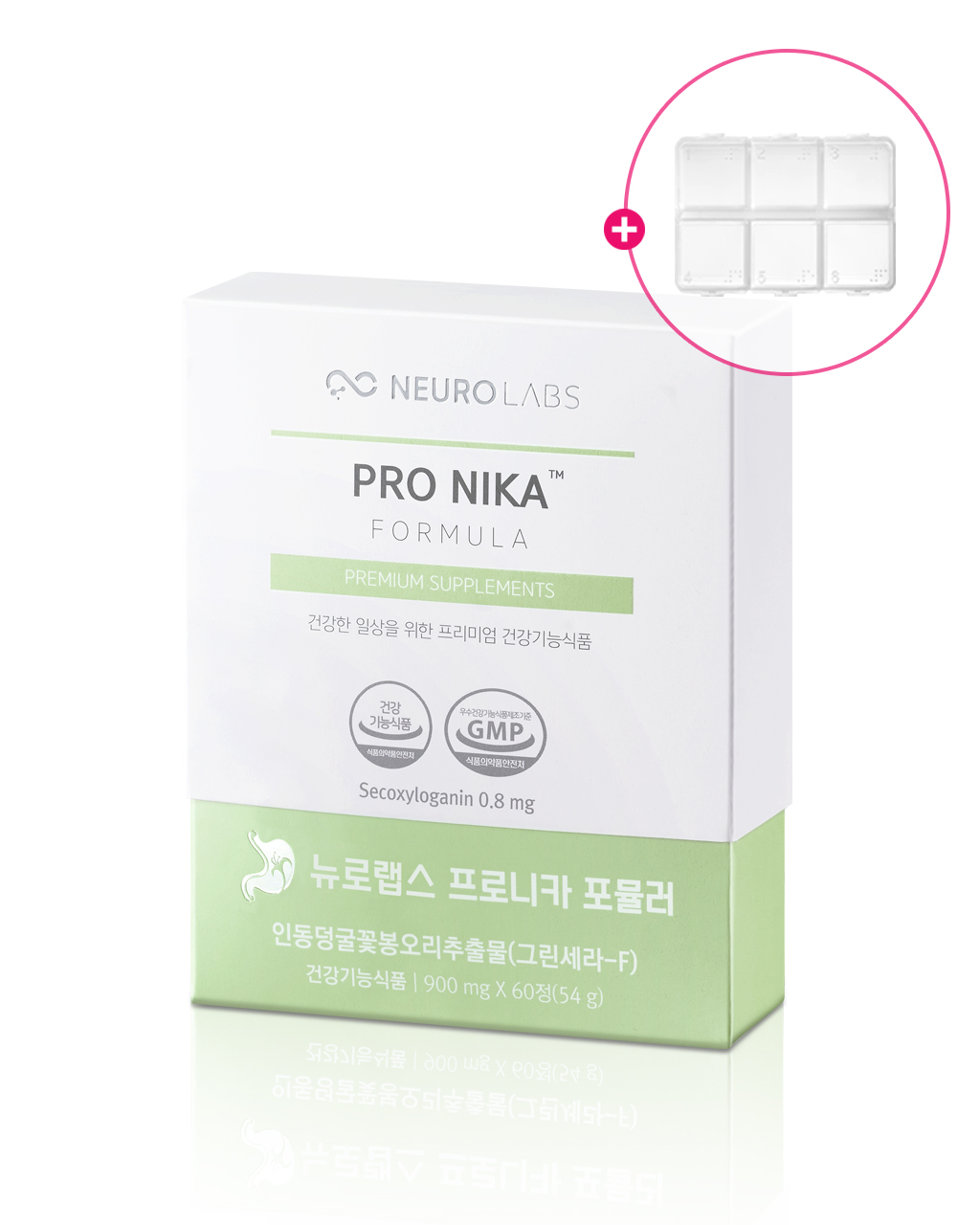 뉴로랩스 프로니카 60정 위에좋은 위 건강기능식품 / 그린세라-F 영양제 약 케이스 제공 제품 이미지