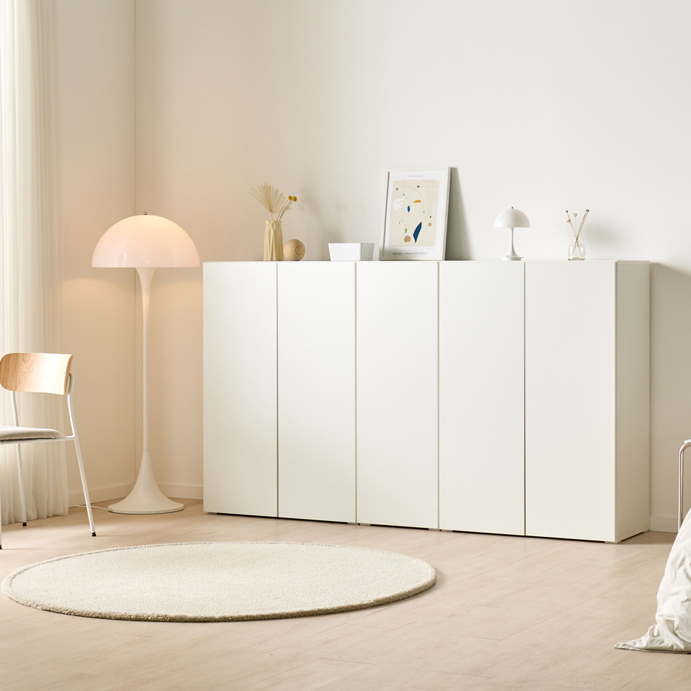 [기본형] 조아 수납장 모듈 다용도 거실 베란다 (더 높은/일반형 800), 3단, 화이트