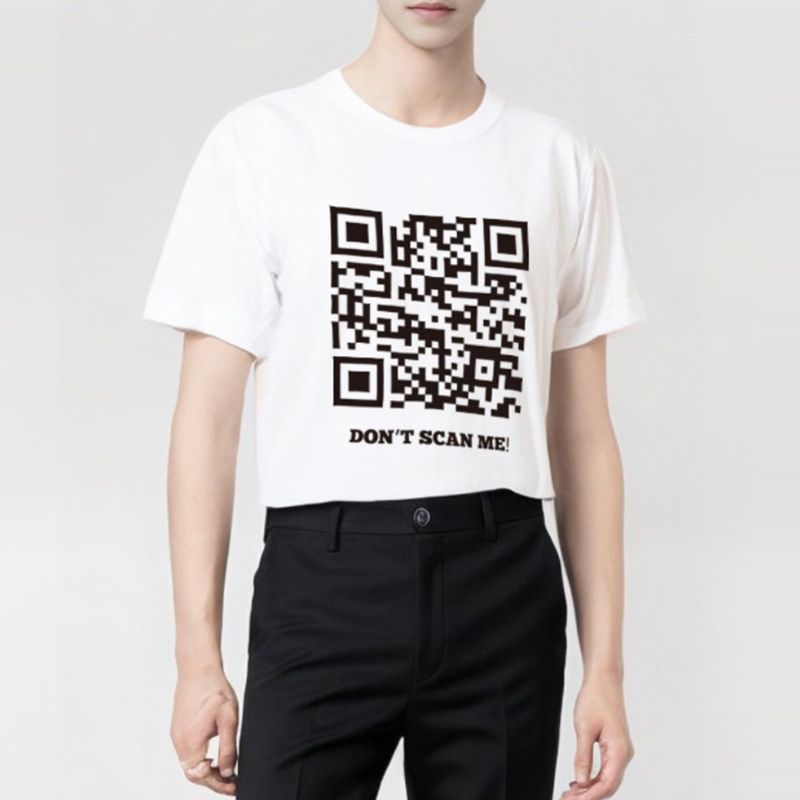 법규 QR 티셔츠 재밌는 티 셔츠 옷 쓸데없는 특이한 선물 쓸모없는 웃긴 인싸템 - 상세 이미지 3