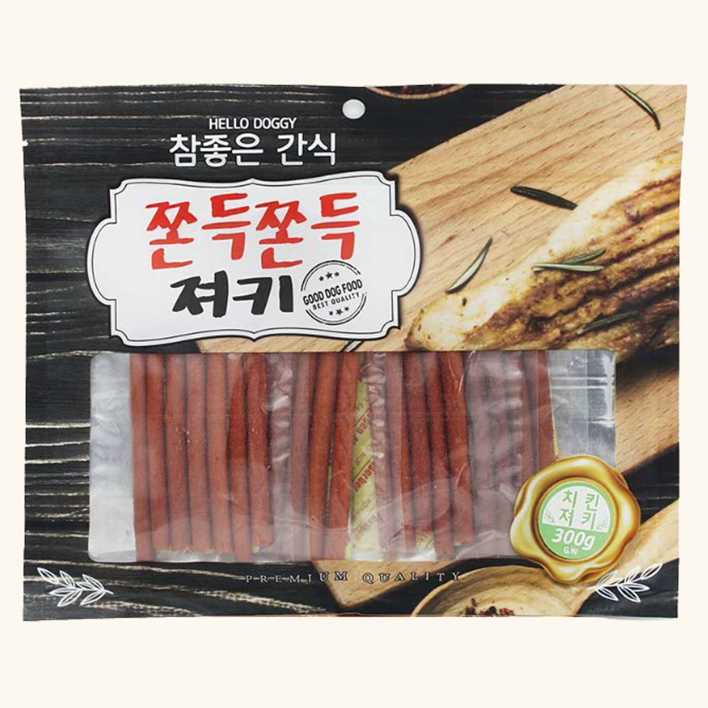 대용량 사사미 리얼 훈제 젤리 슬라이스 300g 강아지 닭고기 간식 - 상세 이미지 4
