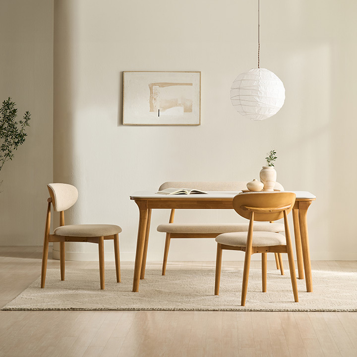 삼익가구 나폴리 포세린 세라믹 원목 식탁 테이블 4인용 1400