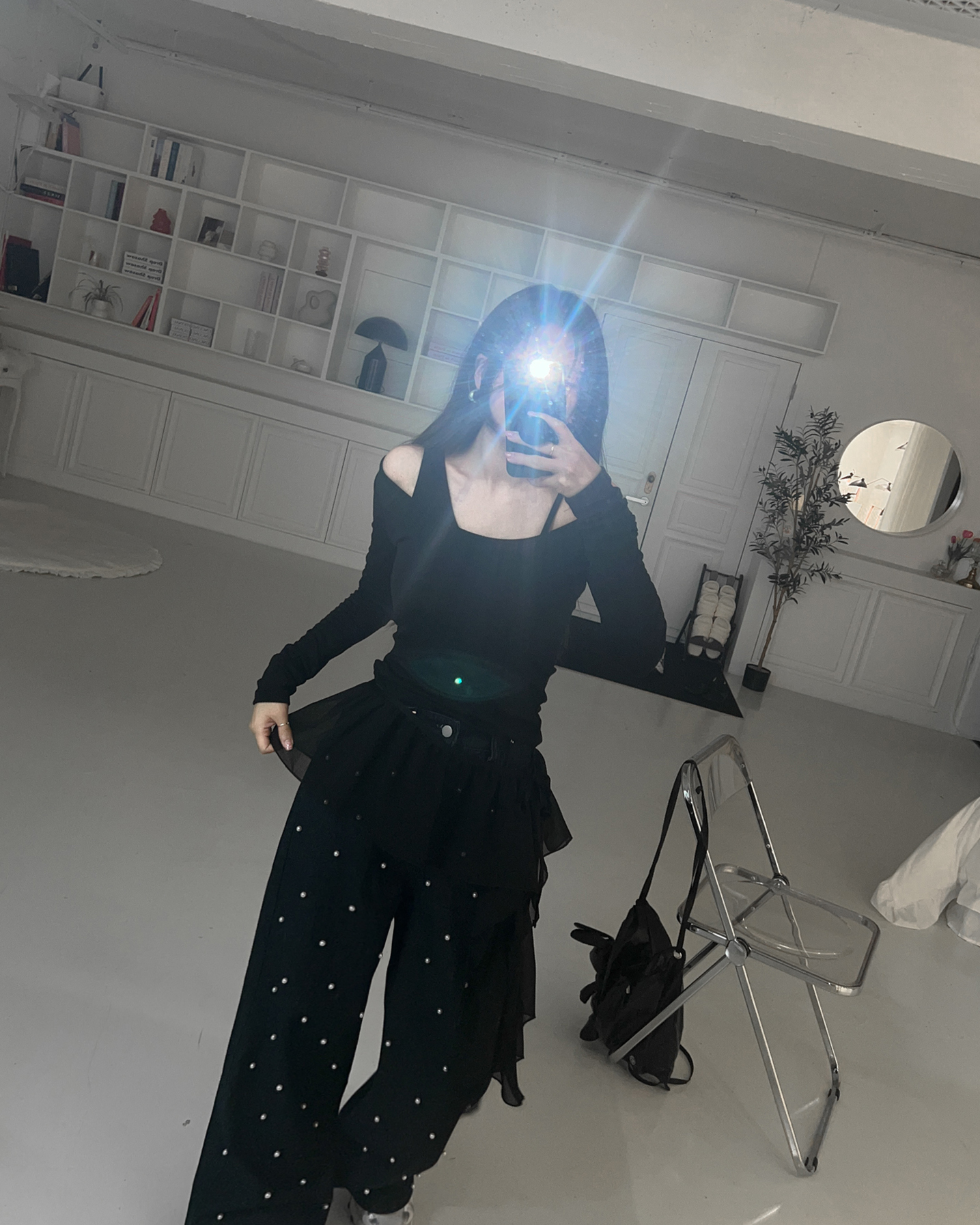 레이어드티 어깨트임티셔츠 오픈숄더티 이미지 6