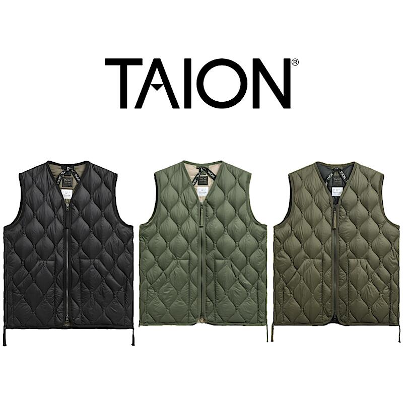 타이온 TAION 밀리터리 경량 패딩 조끼 V넥 가을 겨울 집업 베스트 6컬러 - 메인 이미지