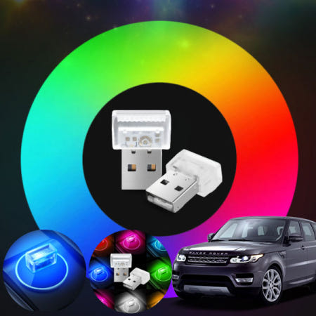 오토패스 레인지로버스포츠(14~) 차량용 레인보우 미니 USB LED 조명 7색 2EA