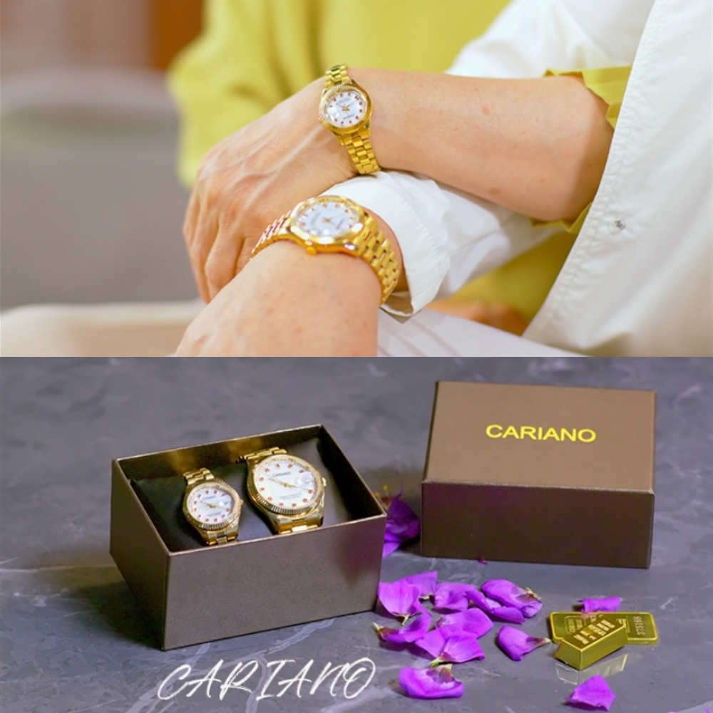 카리아노 프리미엄 24K 금장시계 10주년 도금 남성용 여성 손목시계 세이코 무브먼트