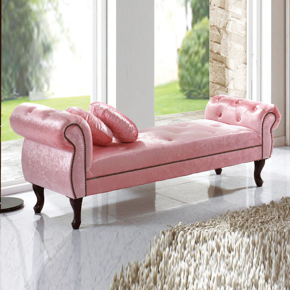 H255K 벨벳 패브릭 2인 베드벤치