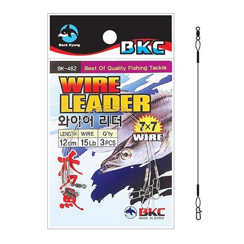 백경 BK-462 갈치 삼치 와이어 리더 3개입 7x7 풀치 내만갈치 쇼크리더 목줄 캐미 - 상품 이미지