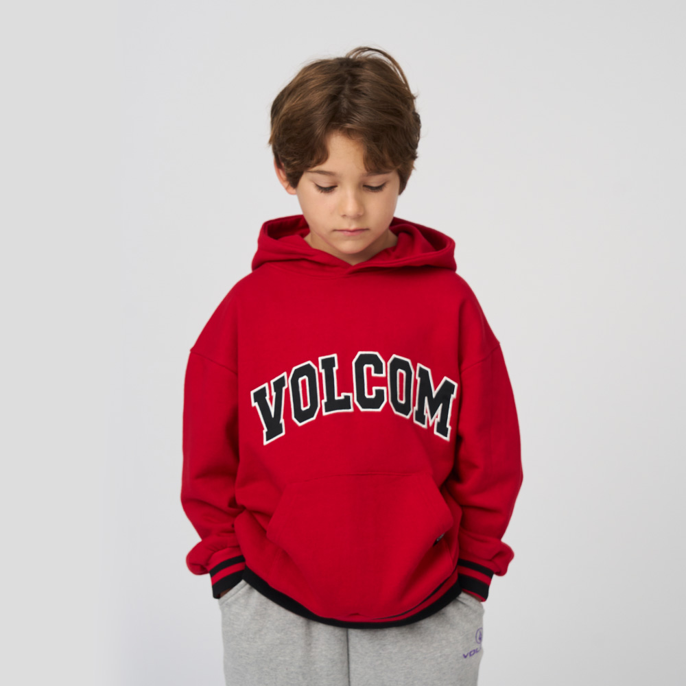 볼컴키즈 포인트 빅로고 후드_D4F315 - 상세 이미지 4