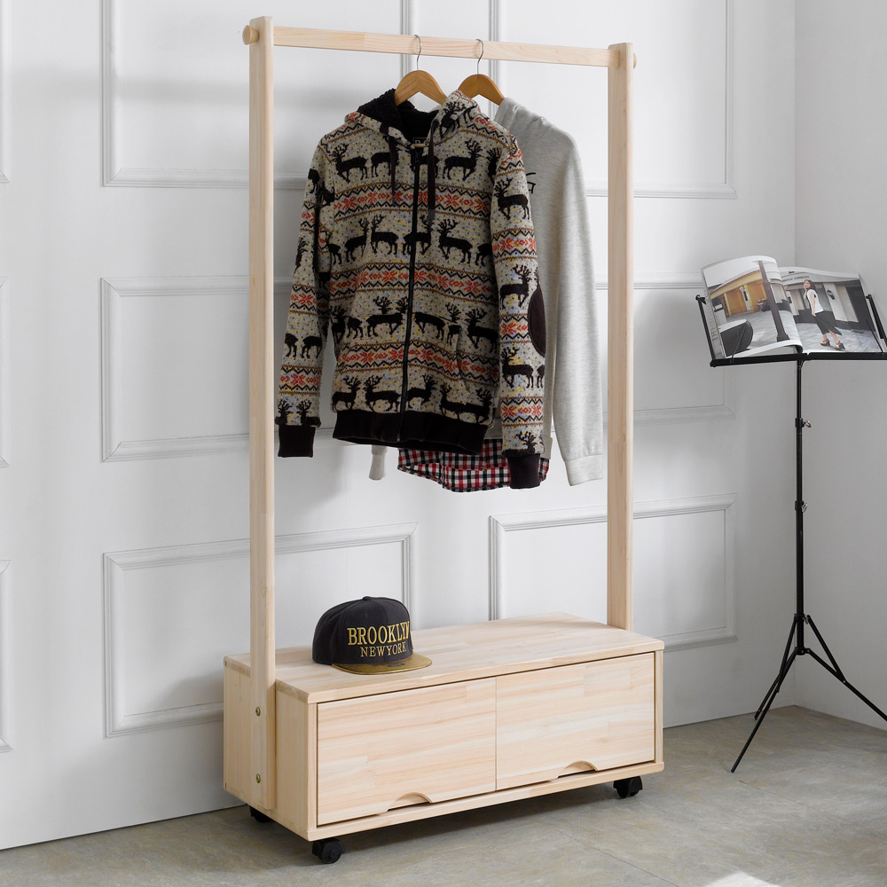 W151편백원목 800 이동식 행거