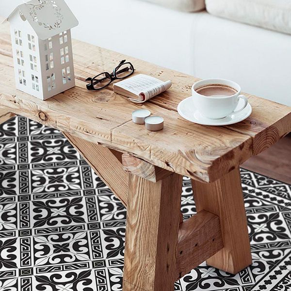 베이자플로우 PVC 러그 - 플로르드리스 블랙앤화이트 180 x 260 cm