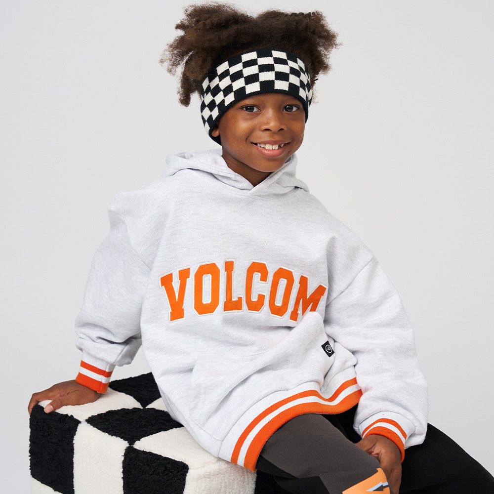 볼컴키즈 포인트 빅로고 후드_D4F315 - 상세 이미지 2