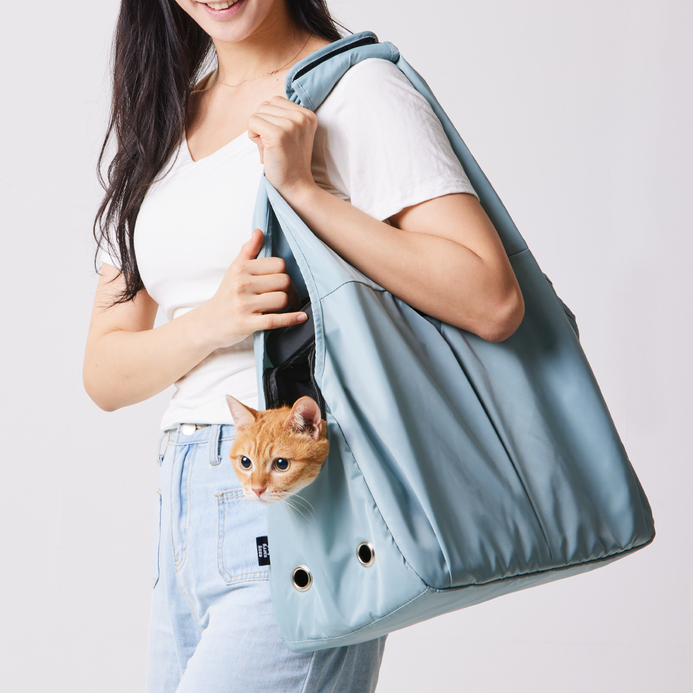 3651 이지캐리백 강아지 가방 고양이 이동장 캐리어 베이비 블루, 대형