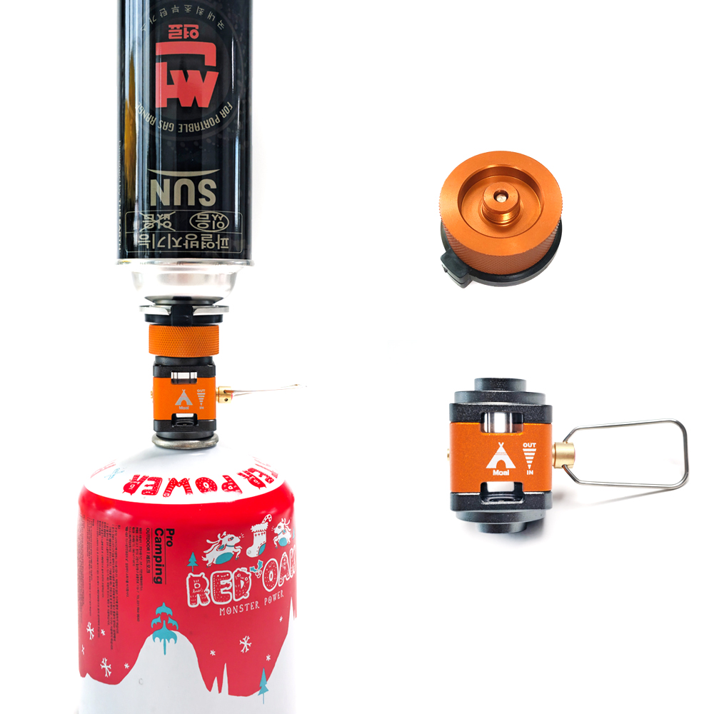 모아이캠핑 부탄 이소 가스세이버 잔량이동 어댑터 골드 고급형 단품