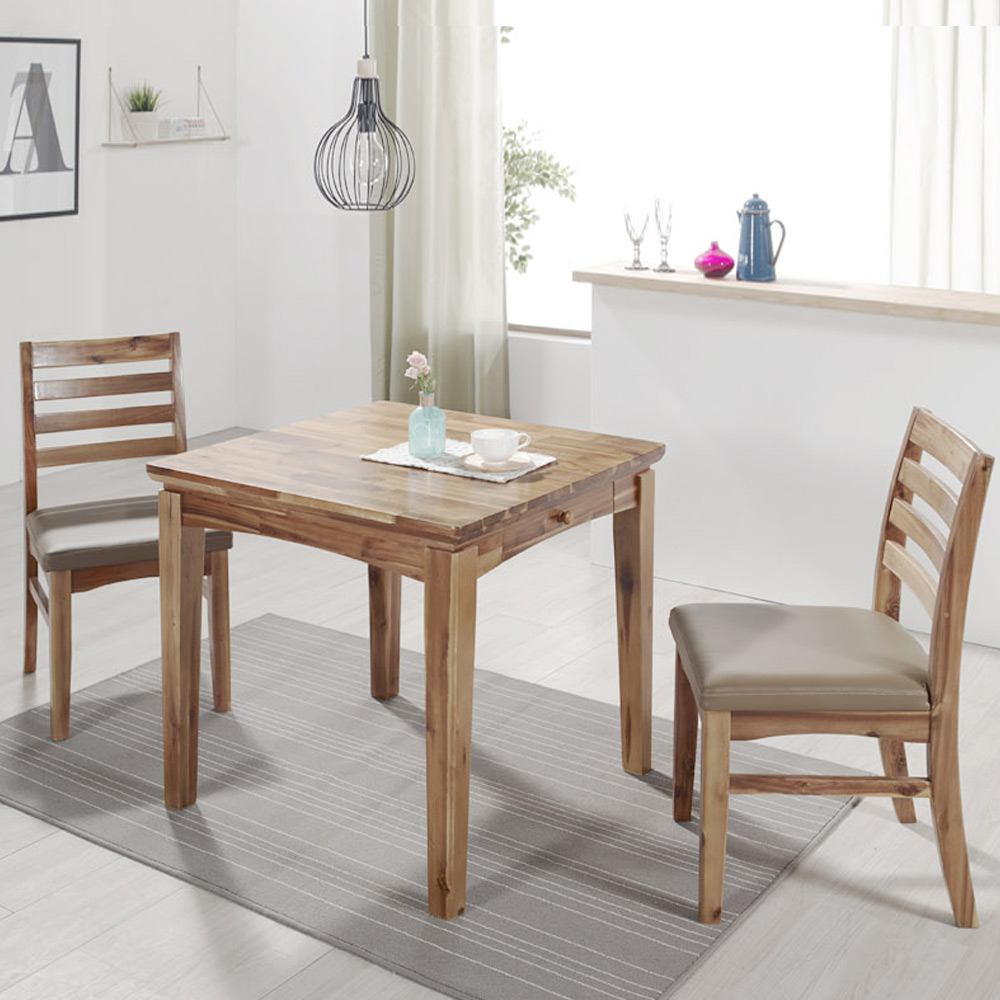 A43아카시아 원목 서랍 800 2인 식탁세트