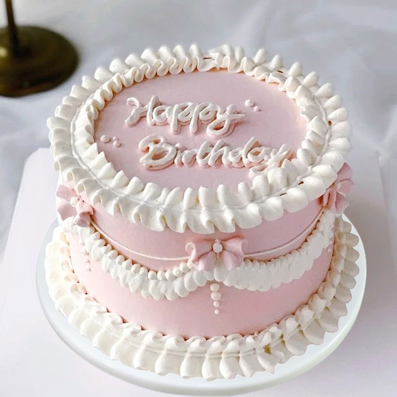 딸기케이크 모형 시뮬레이션 복고풍 장식품 조형물 생일 2할인 가격 6인치 - 상품 이미지